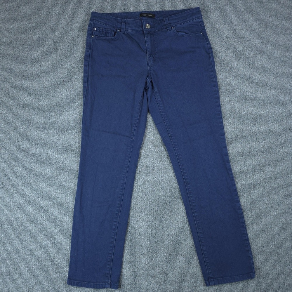 White House Black Market Blanc Slim Ankle Jeans Womens 8 Blue Mid Rise Stretch
